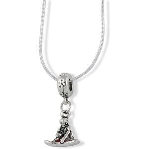 Snowboarder with Red Snowboard Charm Snake Chain Necklace